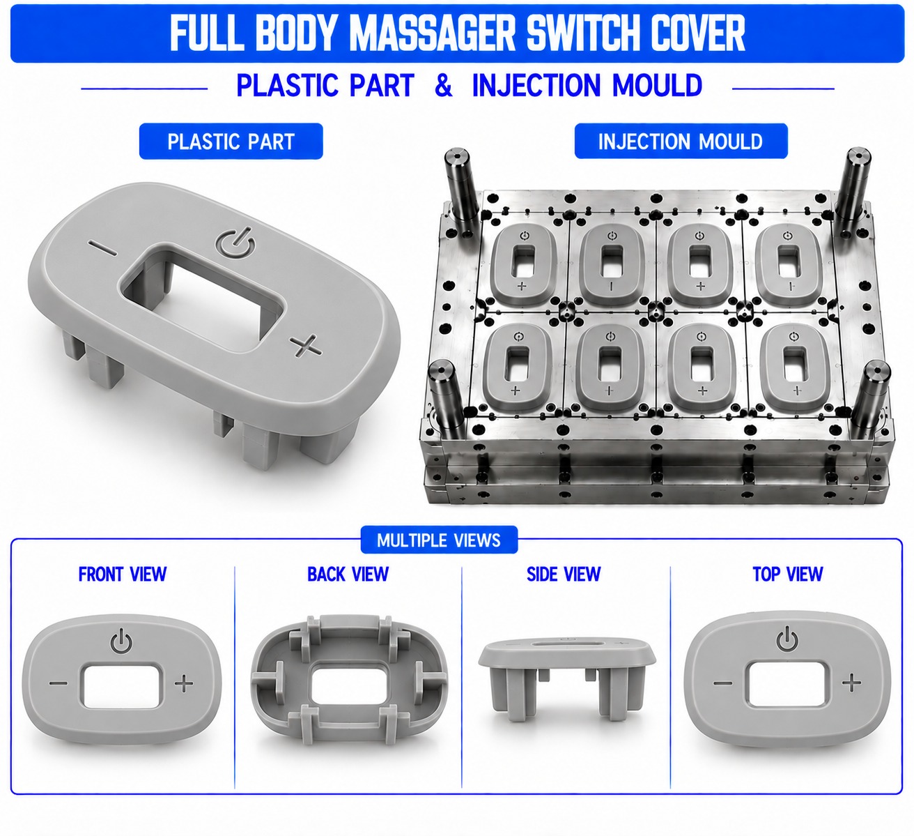 Full Body Massager Plastic Switch Cover Mould and Moulding Services